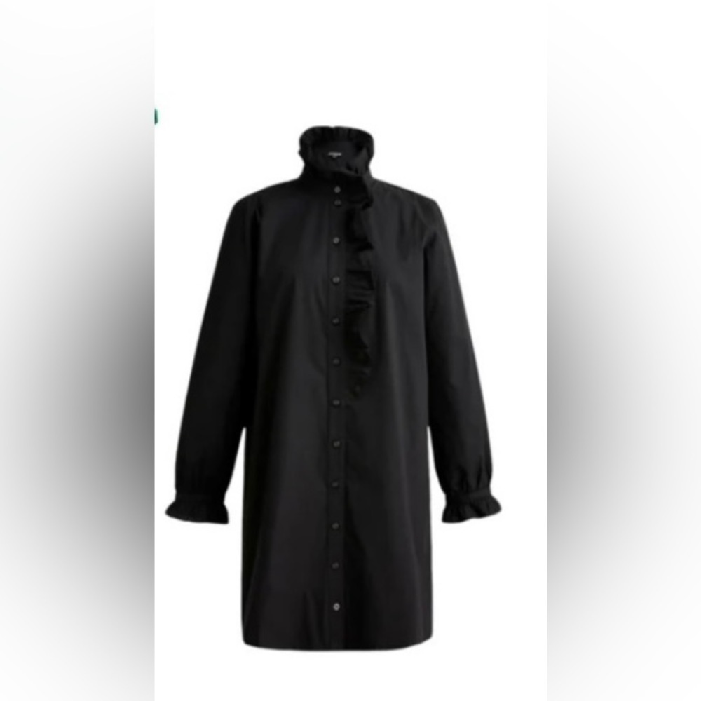 J. Crew Cottage shirtdress dress cotton poplin BP840 Black 2
